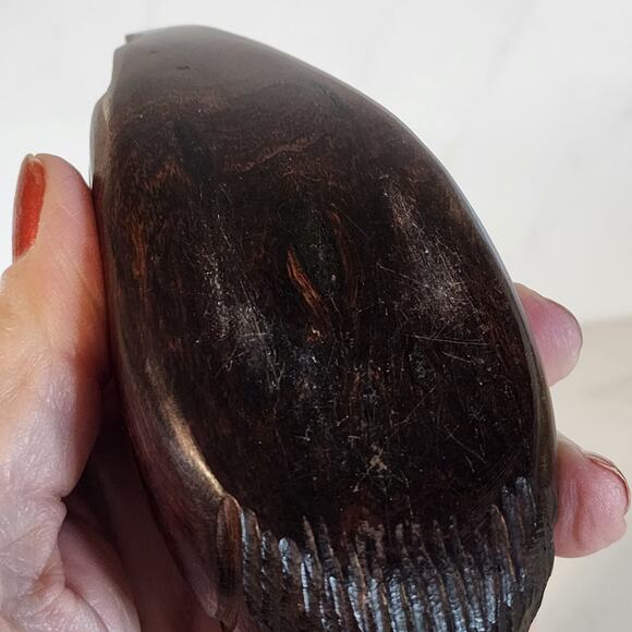 Rustic Wooden Duck Decoy Statue - Vintage Hand Carved Figurine 6x3 - Picture 7 of 10